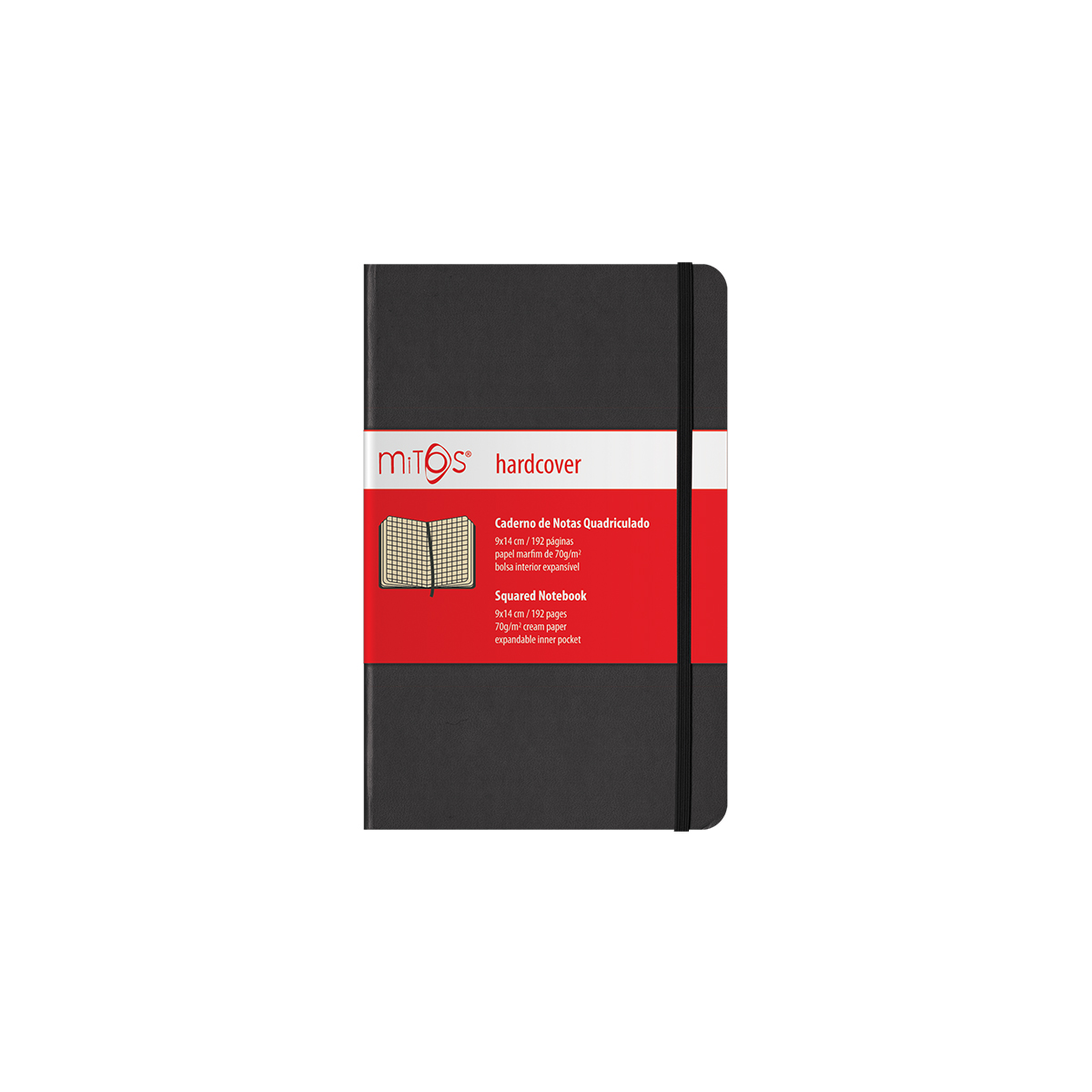 MITOS® HARDCOVER-Caderno Notas Quadriculado(9x14cm)192pg